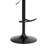 Adjustable Black Wood Bar Stool In Gray Faux Leather With Golden Bronze And Black Metal