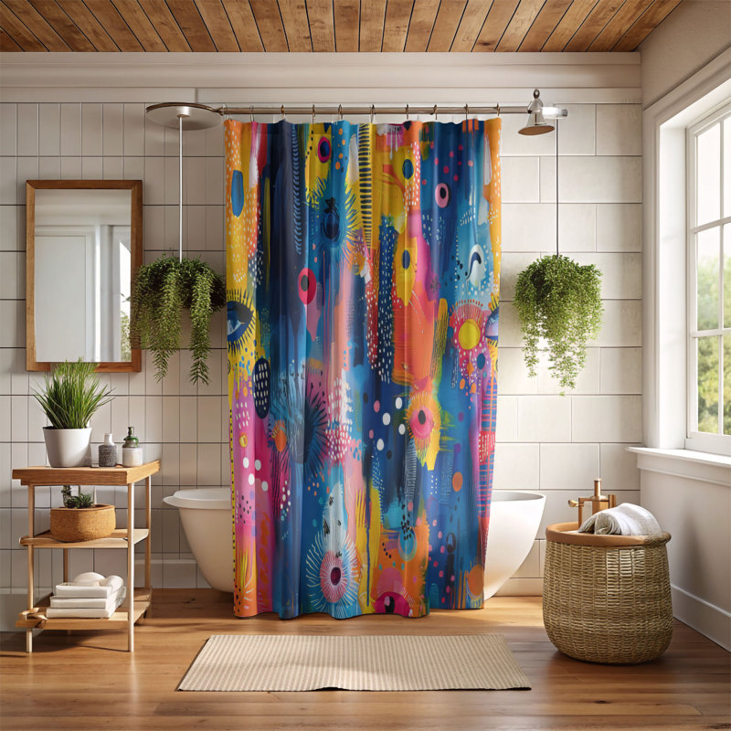 Buoyant Art - Rideau de douche Premium, H 74 po x l 71 po