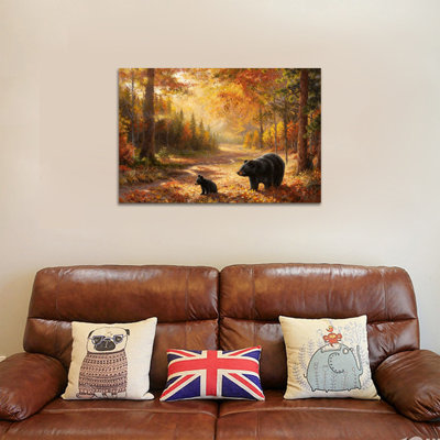  Art mural de fête des mères pour salon chambre à coucher, ours, art mural, cadeaux de fête des mères uniques pour maman, grand-mère épouse, amis de la soeur, ours, décoration murale, cadeaux d'anniversaire de maman, toile 24 po x 36 po