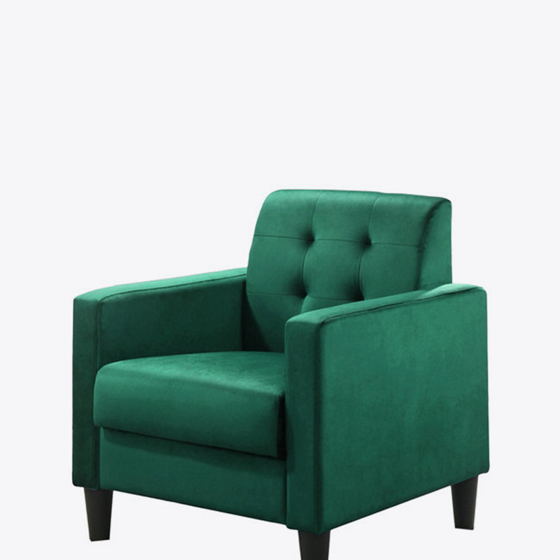 Audreyana Velvet Club Chair, Green Velvet
