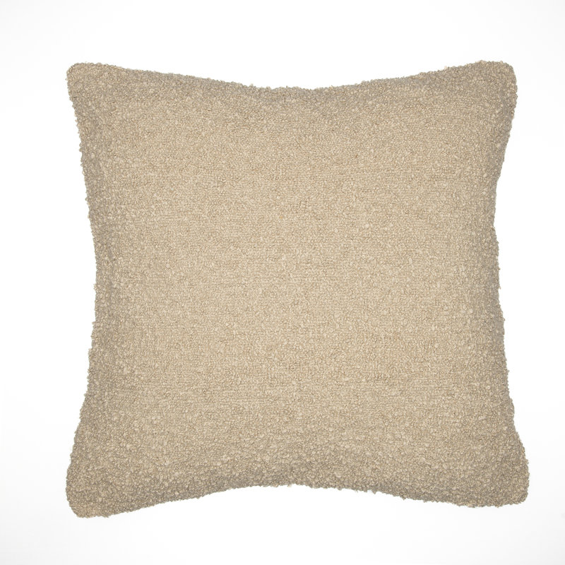 Muriwai Boucle Mid-Century Modern Boucle Throw Pillow, Beige, 24"H x 24"W, Polyester/Polyfill