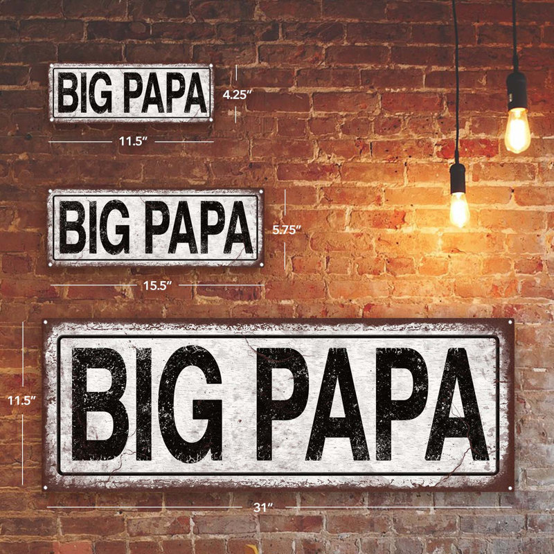 Distressed, Big Papa Metal Sign