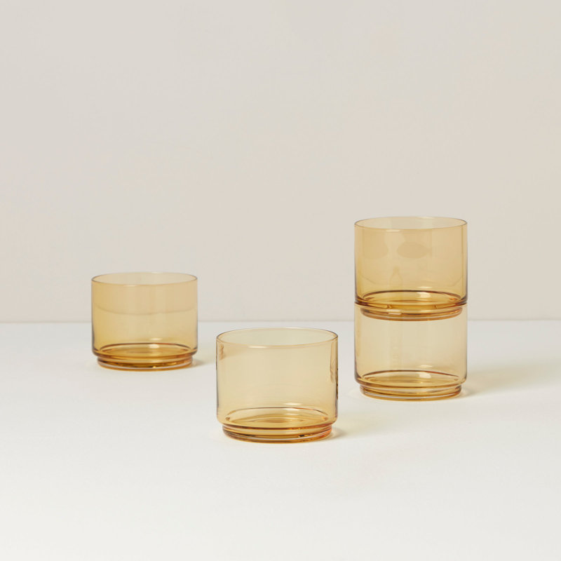 Tuscany Classics 4Pc Short Glasses, Amber
