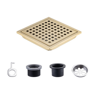 Drain de douche carré en acier inoxydable 6 po. X 6 po.