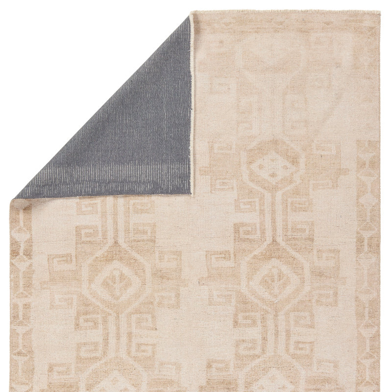 Vibe by Bungalow Rose Afshari Medallion Machine Washable Tan/Cream Area Rug, Runner 2'6" x 8'