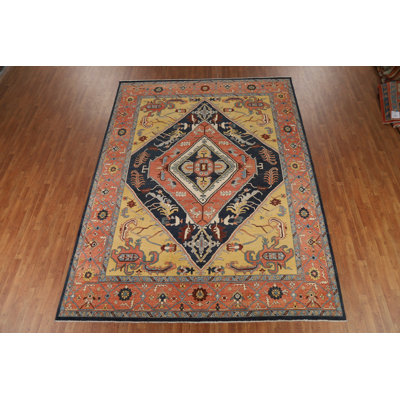 Vegetable Dye Geometric  Oriental Area Rug 9x12