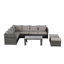 All Weather Outdoor Sofa Conversation Set with Glass Table and Cushions-1258170396