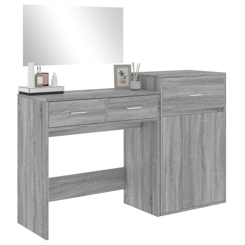 Dressing Table with Mirror, Grey Sonoma