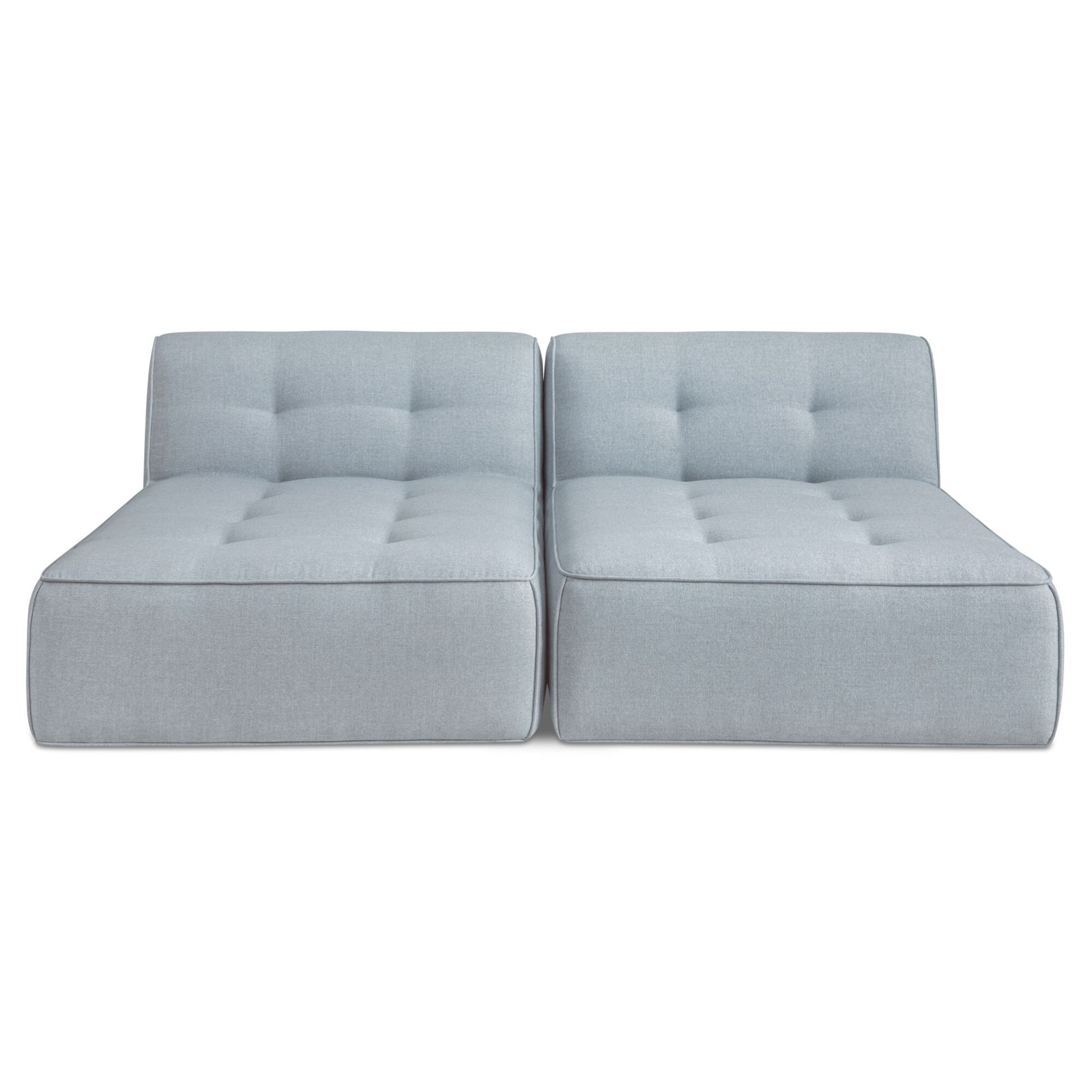 Perrie Outdoor Lounge Brown Stripe, 2 Armless Chairs, Light Blue Polyester