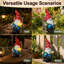 Mini statue de gnome de jardin à lumière solaire, H 4,72 po x l 3,66 po x P 2,52 po, décoration intérieure et extérieure pour pelouse, cour, balcon, patio, cadeau idéal pour les femmes, la maman et la grand-mère