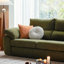 Coussin de canapé modulaire en coton et lin vert Fourseat-78495568-78495572