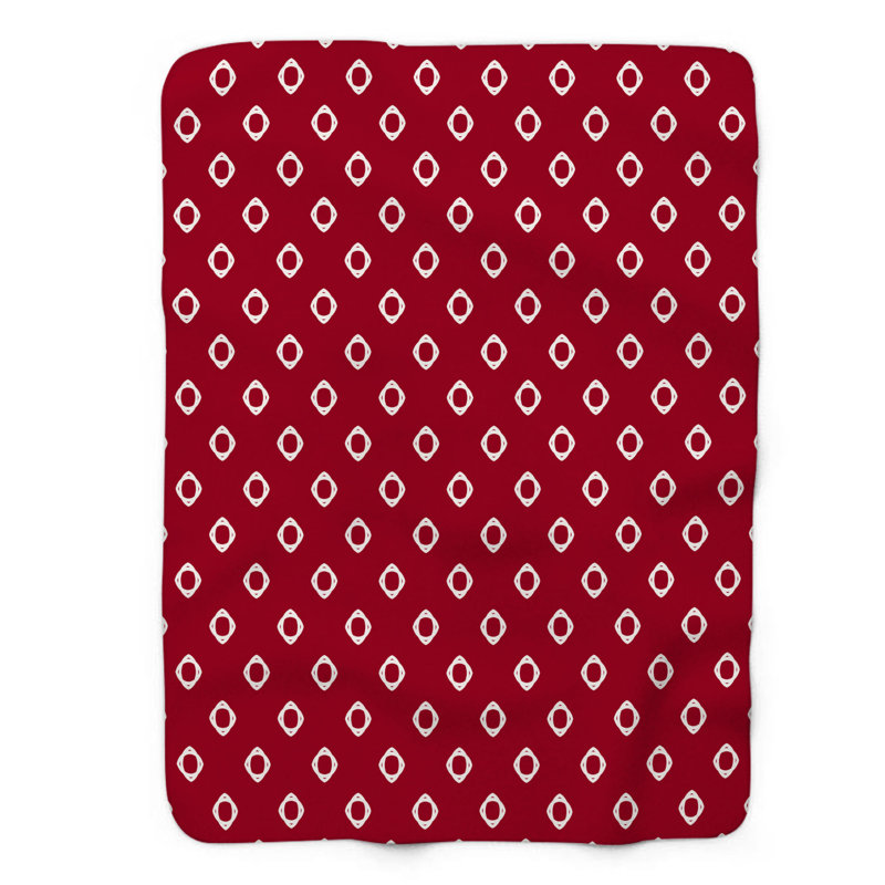 Couverture rouge en sherpa de qualité supérieure 1 pièce Red Polka Aesthetic, L 60 po x L 80 po