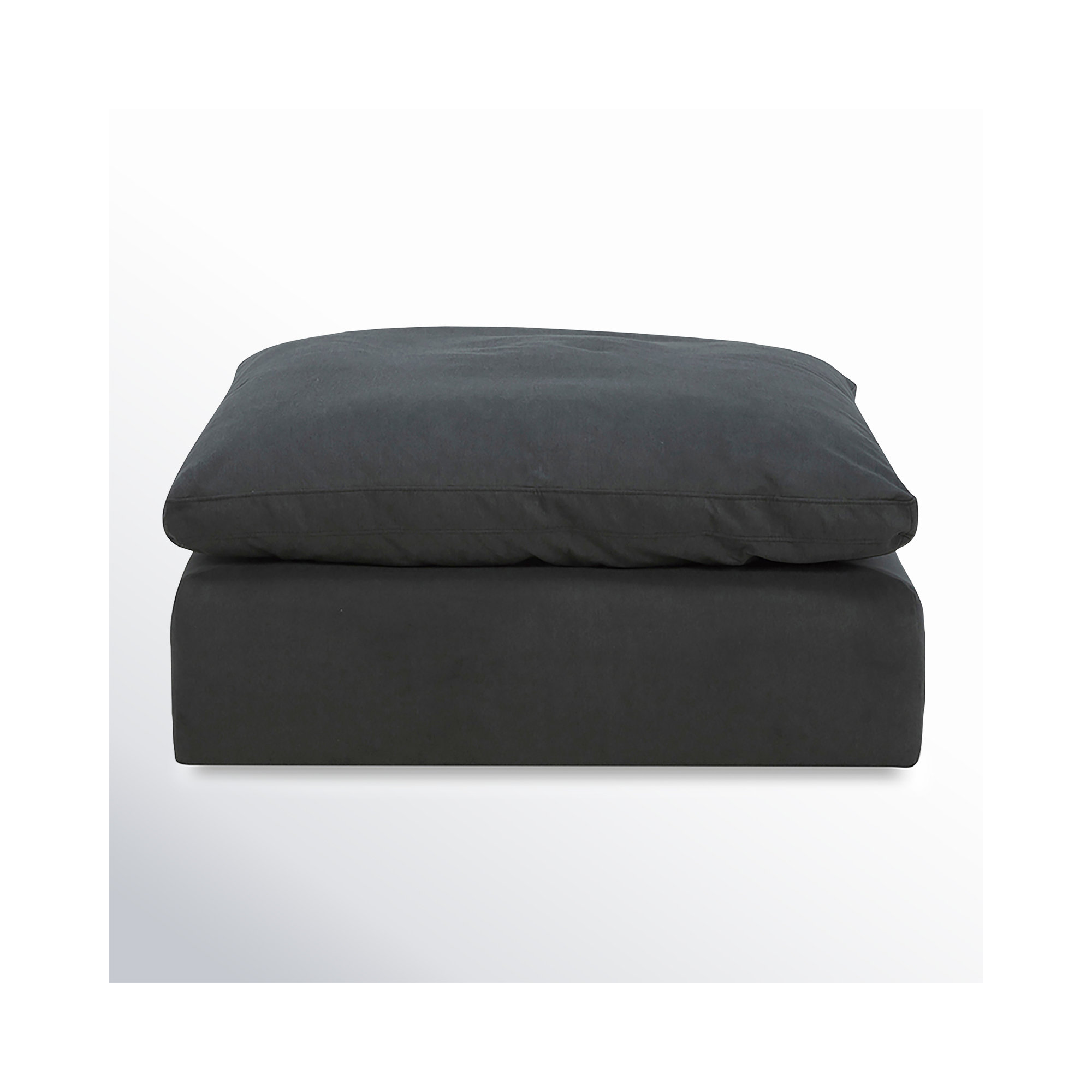 Asher 43'' Oversized Upholstered Ottoman, Peyton Dark Slate Gray Pepper Canvas