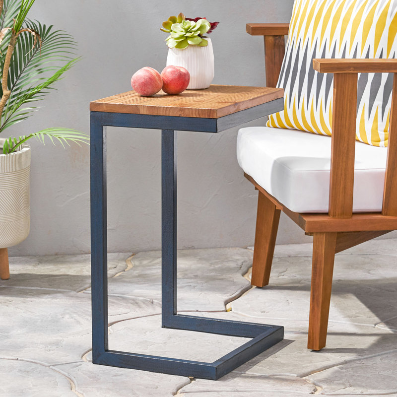 Table d'appoint moderne moderne - Structure et tas en bois de sapin naturel