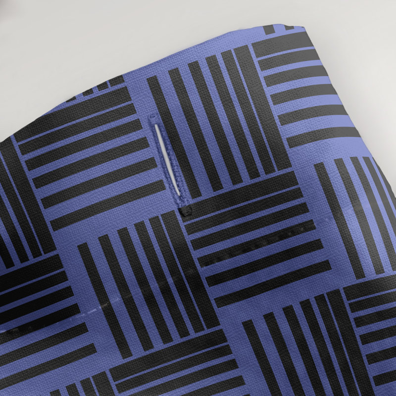 Rideau de douche simple basketweave rayures classic, Bleu / Noir