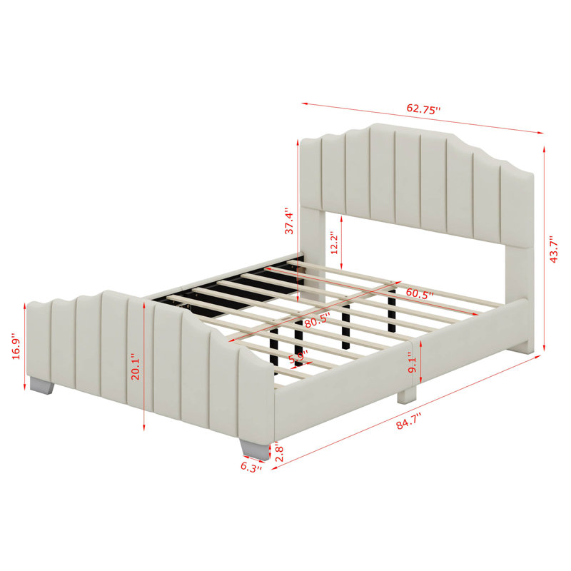 Ensemble de meubles de chambre à coucher en bois 3 pièces Modern, Grand, Beige