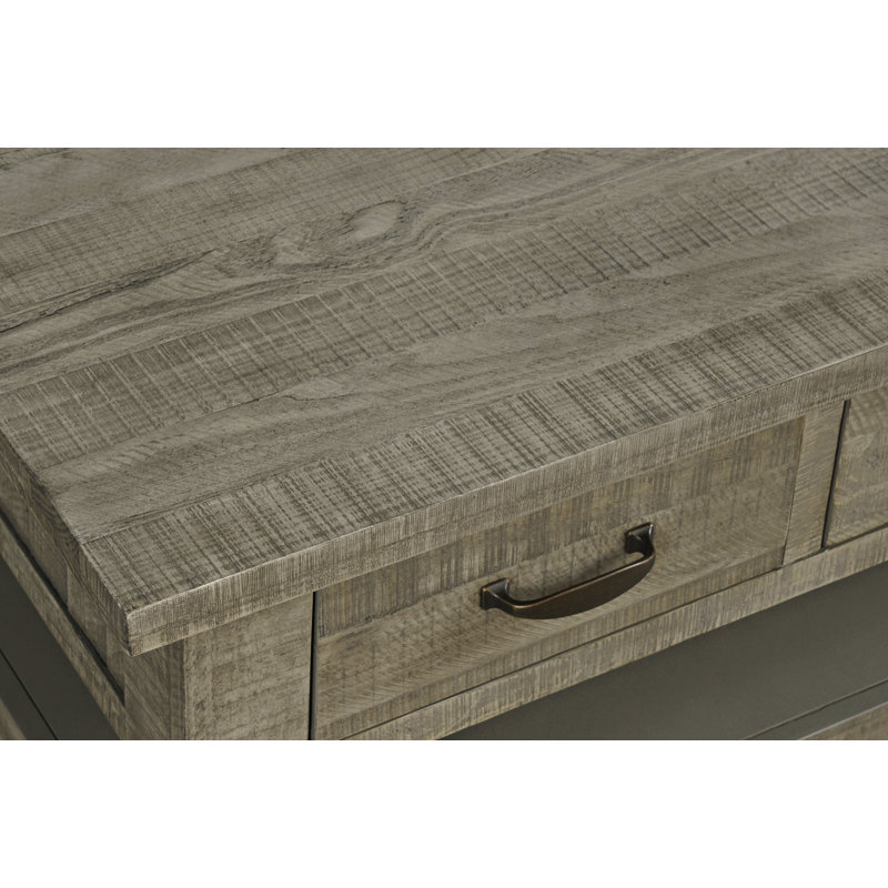 Braden Solid Wood Top Coffee Table, Driftwood Gray