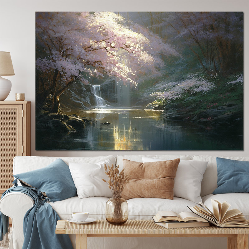 «Cherry Blossom Stream II», reproduction d'art sur toile