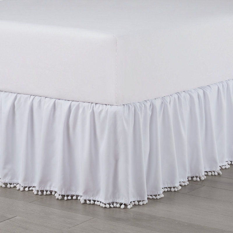 Martex Pom Pom Tassle Platform Bedskirt, King 