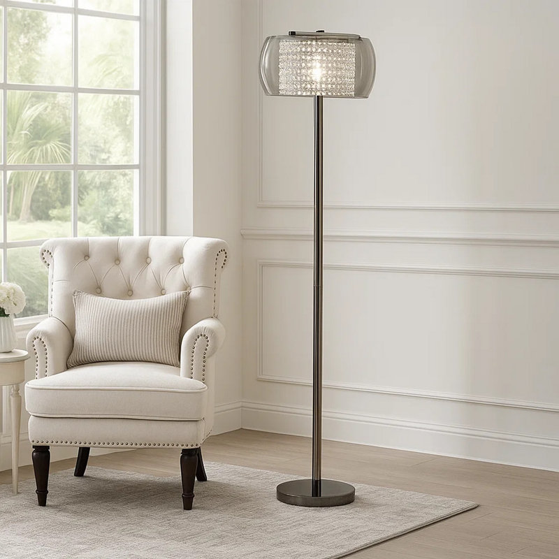 Netania Nickel Floor Lamp