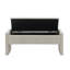 Tabouret de lit rembourré gris avec rangement interne - Compartiment pour meuble-lavabo, siège-1806907406
