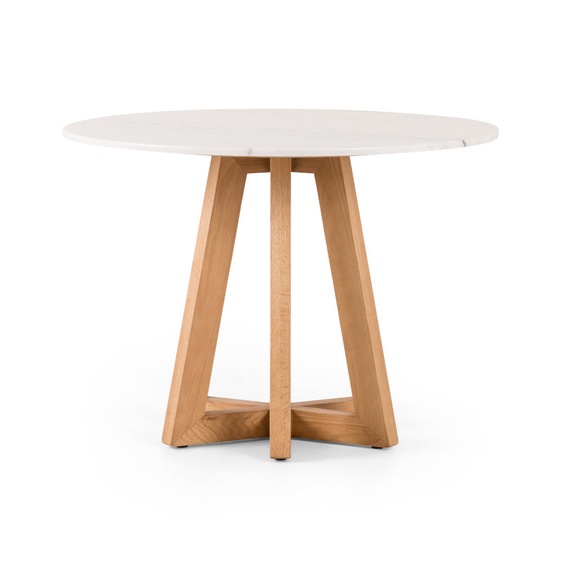 Creston Round Marble Dining Table, 30" H x 42" L x 42" W