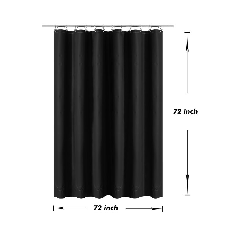 Doublure de rideau de douche imperméable 8G PEVA, H 72 po x l 72 po, Noir
