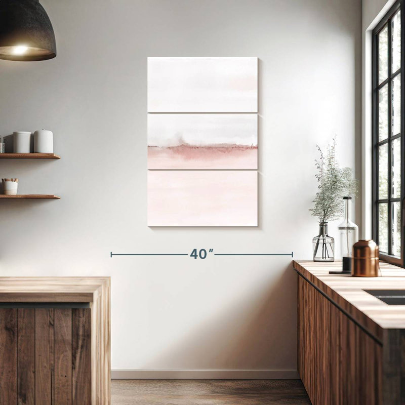 Avery aquarelle paysage VI rosé gris II, H 38 po x l 24 po