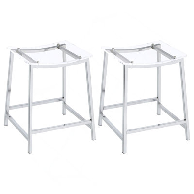 Tabouret de comptoir chromé sans dossier (ensemble de 2)