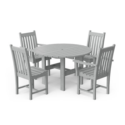 Classic 5-Piece 46" Round Table Set With Side Chairs