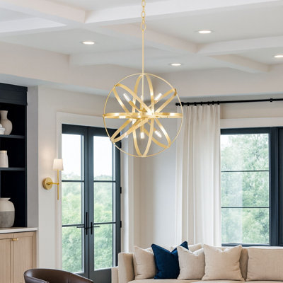Kaston 9-Light 22” Wide Sphere Pendant Chandelier