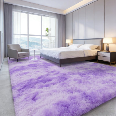 Tapis très doux noué à la main StarPurple 8 x 10 pi, tapis de salon surdimensionné, tapis à poils épais, tapis touffeté moelleux pour la chambre à coucher Grand tapis douillet et pelucheux confortable