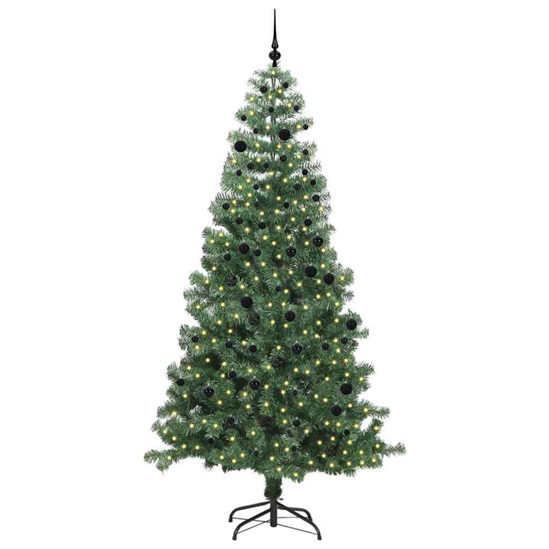 Christmas Tree with 300 LEDs with Stand PVC, Black