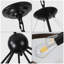 Lustre 8 lumières rétro pour cuisine, salon, salle à manger rouge et noyer (sans ampoules)