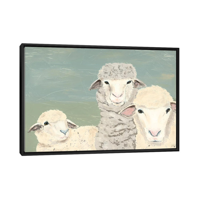 «Bashful Sheep II» par Jade Reynolds - Estampe numérique sur toile tendue avec châssis, H 18 po x l 26 po x P 1,5 po