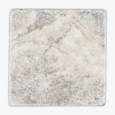 Silver Tumbled 4x4 Travertine Tile