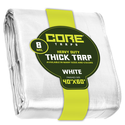Bâche en polyéthylène robuste de 8 mil, imperméable, résistante aux rayons UV