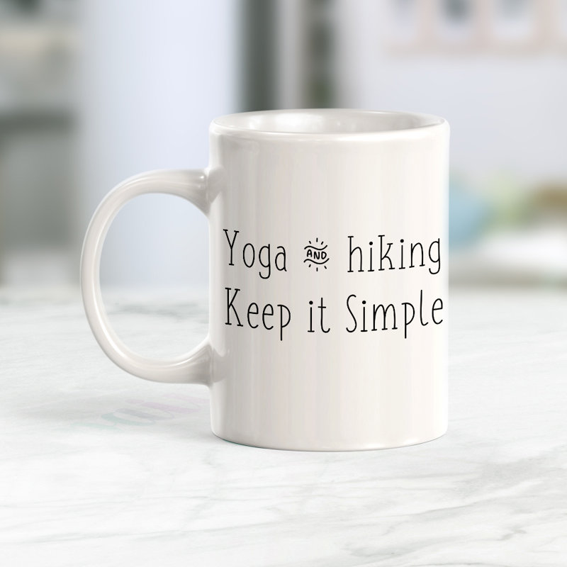 Tasse à café de yoga et de randonnée «Keep It Simple, Tom Demain», Céramique, Ensemble de verres à lait