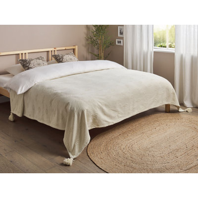 Beliani KAZY Cotton Geometric Bedspread