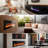 68"Black Electronic Suspended Simulated Flame Electric Fireplace Heater-118373429
