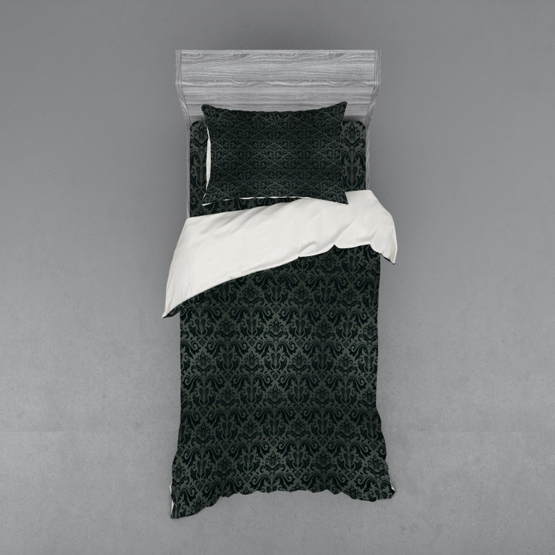 Traditional Polyester Damask Duvet Cover, Queen Duvet Cover + 3 Additional Pieces