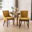 Chaises de salle à manger latérales jaune doré 2, housse en tissu épais, pieds en bois massif, dossier haut pour un confort accru, rivets délicats, rembourrage de siège en mousse, American Design Spirit 2, revêtement, exquis-261887109