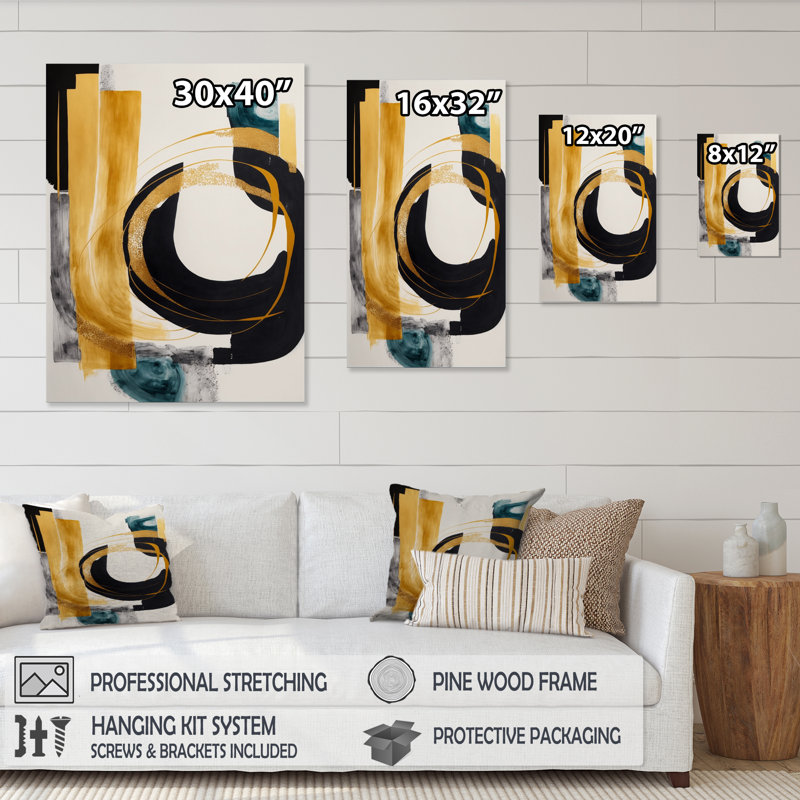 Modern Green Deco III - Impression sur toile, H 20 po x l 12 po x P 1 po, Toile tendue