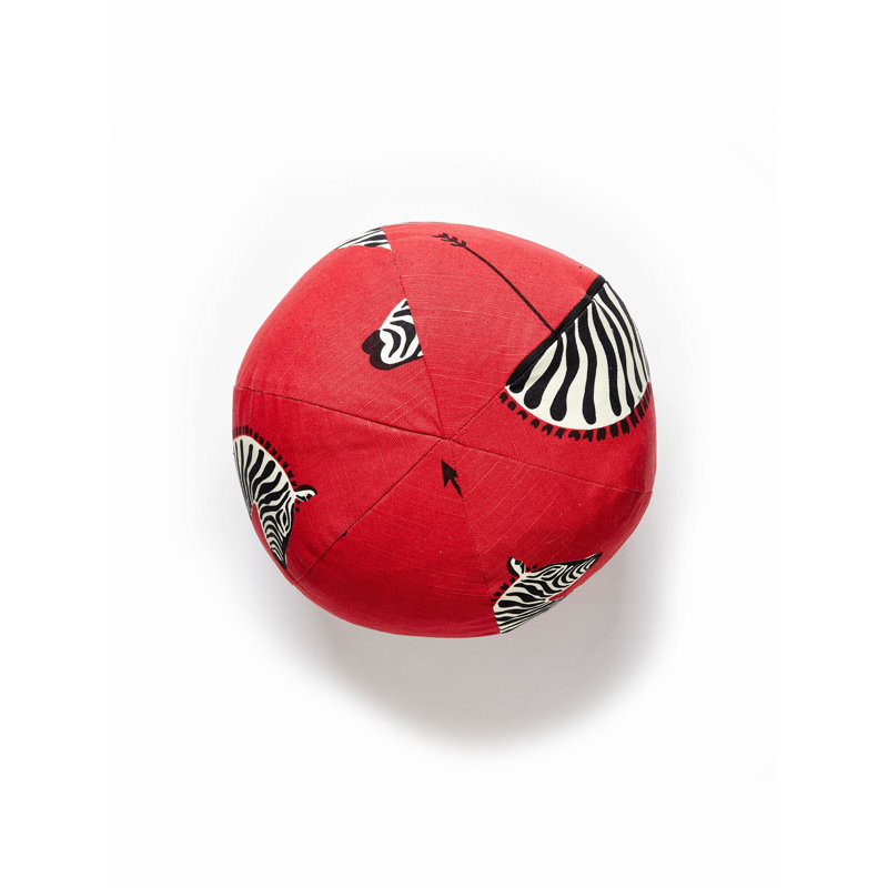 Zebras Circular Pillow Cover & Insert, Masai Red
