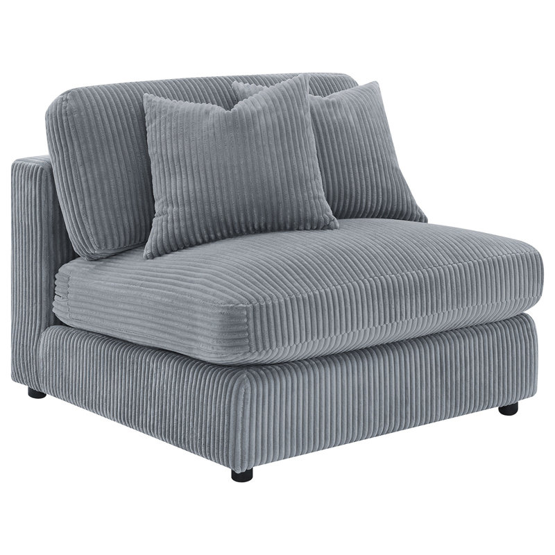 Canapé modulaire rembourré Cassidy Fog, Mélange de polyester brouillard