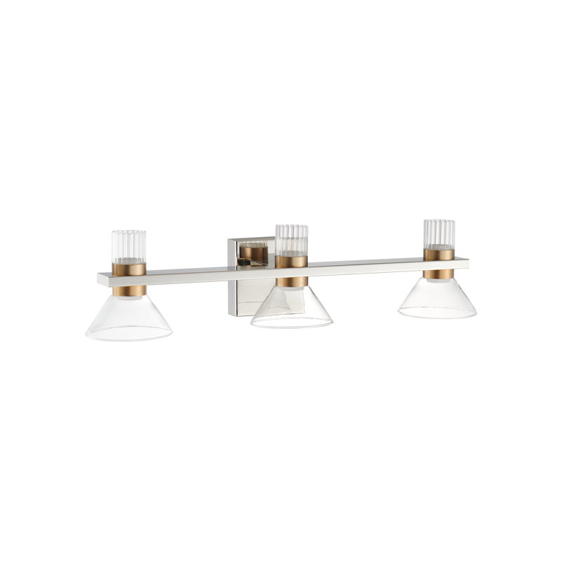Éclairage pour salle de bain à 5 lumières à DEL 5 lumières en nickel poli et champagne 5 lumières Blake
