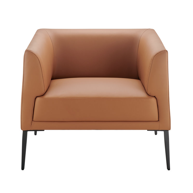 Manjola Faux Leather Accent Chair, Cognac