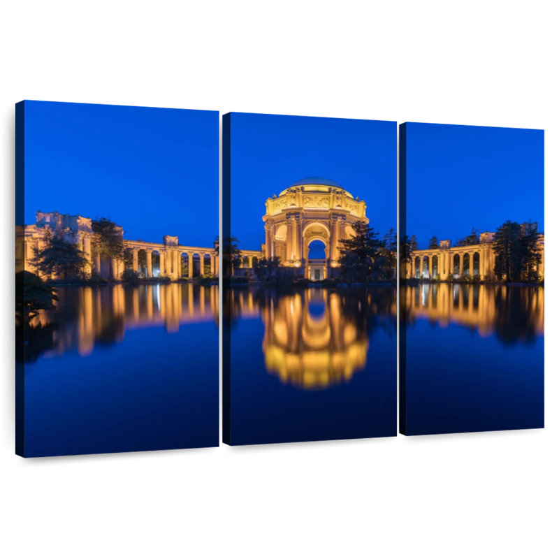 Lilie Palace of Fine Arts, heure bleue, H 14 po x l 23 po