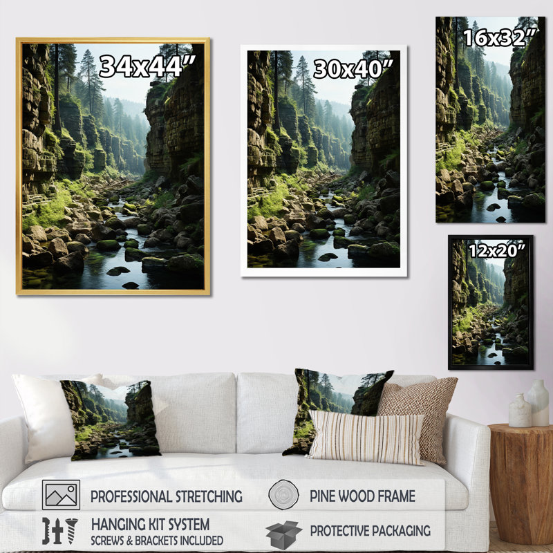 «USA Black Hills National Forest II», reproduction d'art sur toile, H 32 po x l 16 po x P 1 po, Cadre simple noir