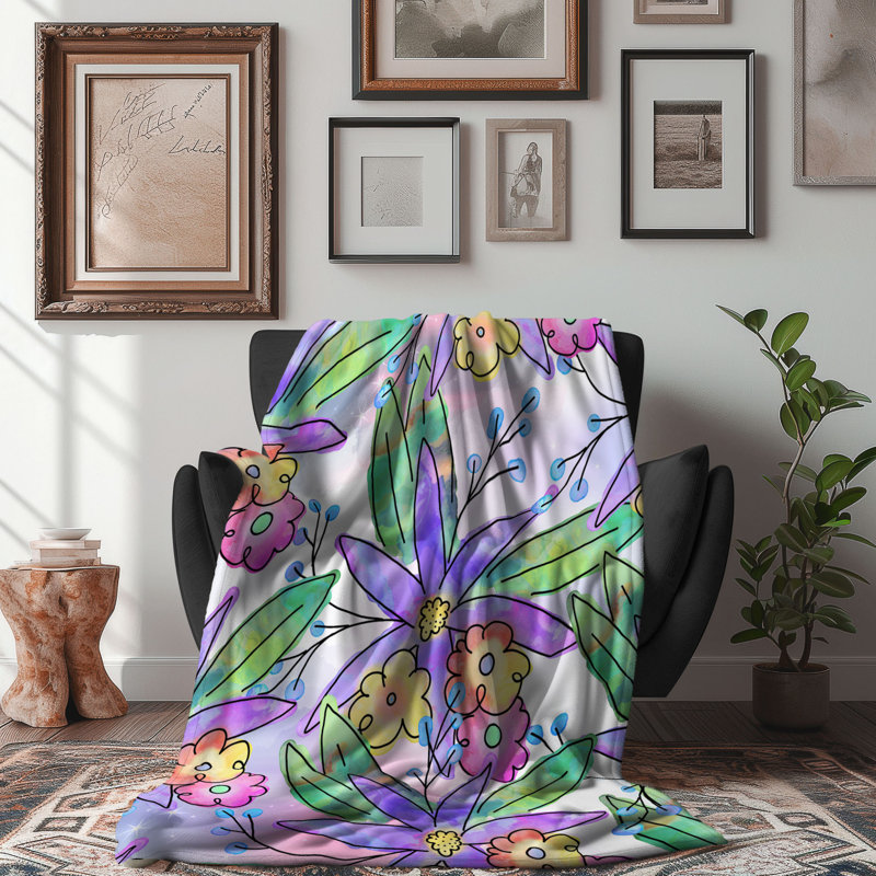 Machine Woven Throw Blanket, 60" W x 80" L